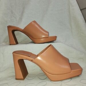 Jeffrey Campbell‎ Platform Mule Sandal Nude Leather 9.5 Y2K Sabrina Barbiecore
